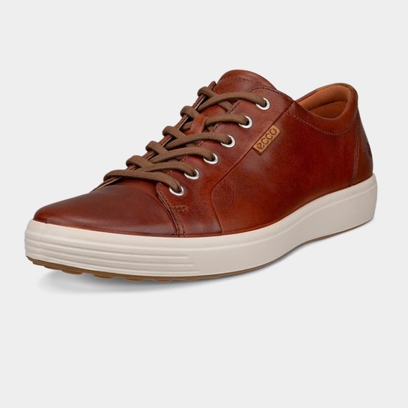 Ecco Men's Brown Leather Soft Sneakers - Picture 6 of 6